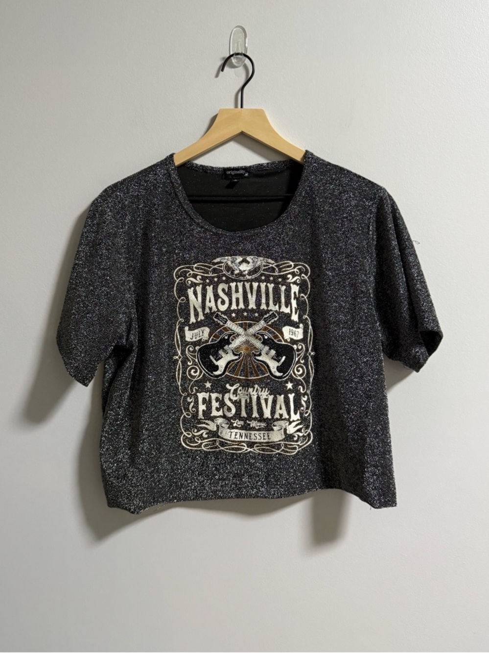 Dry Goods Black Nashville Festival Crop Top
